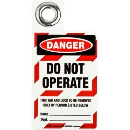 BRADY Brady Padlock Tag- Danger Do Not Operate, Polyester, 3inW x 3inH, 1 Each 105723
